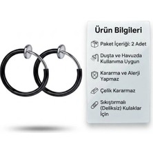Blisse Piercing Unisex Sıkıştırmalı Yaylı Kıskaçlı Çelik Halka Küpe Deliksiz Kulaklar Için