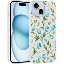 Akare iPhone 14 Kılıf Çiçek ve Fiyonk Desenli Kamera Yükseltili Akr Premium