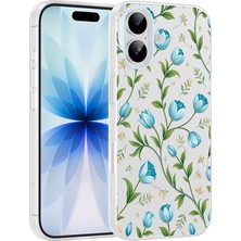 Marsilyan iPhone 16 Kılıf Çiçek ve Fiyonk Desenli Kamera Yükseltili Mryn Premium