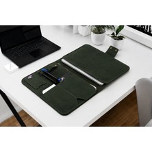 LWA Leather Hakiki Eskitme Deri MacBook Portföy Kılıfı - 13-17 Inç Uyumlu Lüks Laptop Çantası 15"