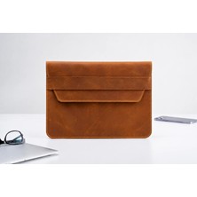 LWA Leather Hakiki Eskitme Deri Zarf Tipi Laptop Kılıfı - 13-17 Inç MacBook & Laptop Uyumlu Çanta 13"