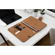 LWA Leather Hakiki Eskitme Deri MacBook Portföy Kılıfı - 13-17 Inç Uyumlu Lüks Laptop Çantası 13"
