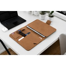 LWA Leather Hakiki Eskitme Deri MacBook Portföy Kılıfı - 13-17 Inç Uyumlu Lüks Laptop Çantası 14"