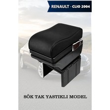 Automod Renault Clio 2004 Uyumlu Yastıklı Model Lüks Tip Siyah Deri Kol Dayama