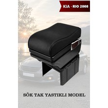 Automod Kia Rio 2008 Uyumlu Lüks Tip Kol Dayama Yastıklı Model Siyah Deri