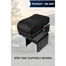 Automod Peugeot 206 2007 Uyumlu Lüks Tip Yastıklı Model Siyah Deri Kol Dayama