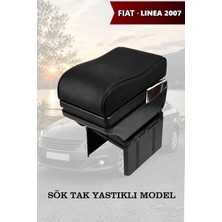 Automod Fiat Linea 2007 Uyumlu Yastıklı Model Kol Dayama Siyah Deri Lüks Tip