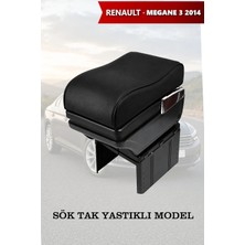 Automod Renault Megane 32014 Uyumlu Lüks Tip Yastıklı Model Siyah Deri Kol Dayama