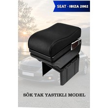 Automod Seat Ibiza 2002 Uyumlu Kol Dayama Siyah Deri Yastıklı Model Lüks Tip