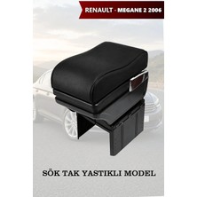 Automod Renault Megane 2 2006 Uyumlu Yastıklı Model Siyah Deri Kol Dayama Lüks Tip