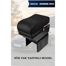 Automod Dacia Dokker 2014 Uyumlu Lüks Tip Kol Dayama Siyah Deri Yastıklı Model