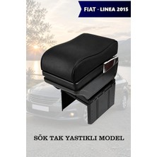 Automod Fiat Linea 2015 Uyumlu Yastıklı Model Lüks Tip Kol Dayama Siyah Deri