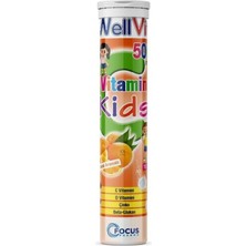 Wellvit Kids C+D+Çinko Betaglukan 20 Efervesan Tablet
