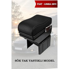 Automod Fiat Linea 2011 Uyumlu Yastıklı Model Lüks Tip Kol Dayama Siyah Deri