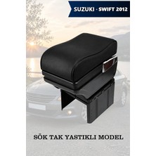 Automod Suzuki Swift 2012 Uyumlu Yastıklı Model Lüks Tip Kol Dayama Siyah Deri