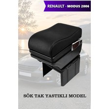 Automod Renault Modus 2006 Uyumlu Siyah Deri Kol Dayama Lüks Tip Yastıklı Model