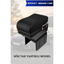 Automod Renault Megane 1 1996 Uyumlu Siyah Deri Lüks Tip Kol Dayama Yastıklı Model