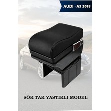Automod Audi A3 2018 Uyumlu Siyah Deri Lüks Tip Yastıklı Model Kol Dayama