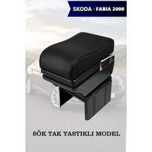 Automod Skoda Fabia 2000 Uyumlu Kol Dayama Siyah Deri Lüks Tip Yastıklı Model