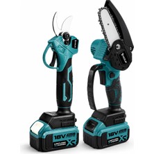Sanal Ticaretiniz Asr 2'li Set Çelik Şanzıman Şarjlı Dal Budama & Testeresi