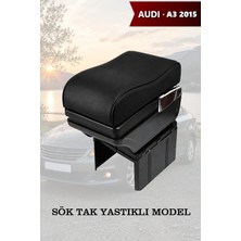 Automod Audi A3 2015 Uyumlu Siyah Deri Lüks Tip Yastıklı Model Kol Dayama