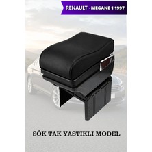 Automod Renault Megane 1 1997 Uyumlu Siyah Deri Yastıklı Model Lüks Tip Kol Dayama