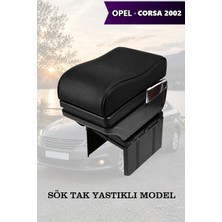 Automod Opel Corsa 2002 Uyumlu Yastıklı Model Siyah Deri Lüks Tip Kol Dayama