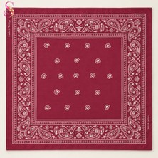Yshine %100 Pamuk Paisley Desenli 50X50 cm Kadın Bandana Saç ve Boyun Aksesuarı