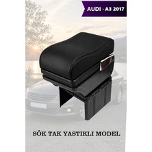Automod Audi A3 2017 Uyumlu Yastıklı Model Siyah Deri Kol Dayama Lüks Tip