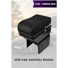 Automod Fiat Punto 2011 Uyumlu Yastıklı Model Siyah Deri Kol Dayama Lüks Tip