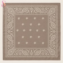 Yshine %100 Pamuk Paisley Desenli 50X50 cm Kadın Bandana Saç ve Boyun Aksesuarı