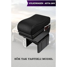 Automod Volkswagen Jetta 2011 Uyumlu Siyah Deri Kol Dayama Yastıklı Model Lüks Tip
