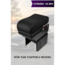 Automod Citroen C3 2011 Uyumlu Lüks Tip Kol Dayama Siyah Deri Yastıklı Model