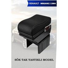 Automod Renault Megane 2 2004 Uyumlu Siyah Deri Kol Dayama Lüks Tip Yastıklı Model