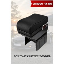Automod Citroen C3 2013 Uyumlu Kol Dayama Siyah Deri Lüks Tip Yastıklı Model
