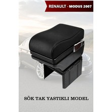 Automod Renault Modus 2007 Uyumlu Yastıklı Model Lüks Tip Kol Dayama Siyah Deri