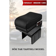 Automod Renault Megane 1 2002 Uyumlu Yastıklı Model Lüks Tip Siyah Deri Kol Dayama