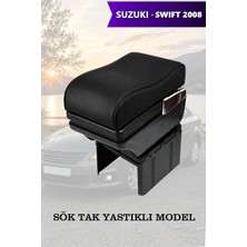 Automod Suzuki Swift 2008 Uyumlu Yastıklı Model Lüks Tip Kol Dayama Siyah Deri