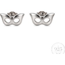 Servi 925 Ayar Gümüş Minimal Maskeli Balo Küpe