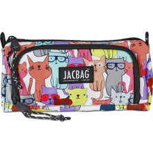 Jacbag Prime İki Bölmeli Kalem Kutusu Bej Polyester Malzeme ile 90-100 Kalem Kapasitesi