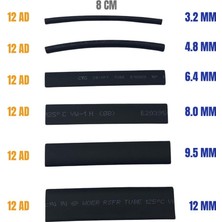 YLZ ISIYLA DARALAN MAKARON SETİ 8 CM (3.2-4.8-6.4-8-9.5-12 MM) (72 AD)