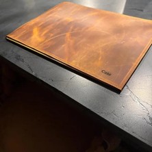 LWA Leather Eskitilmiş Deri Masa Örtüsü, El Yapımı Yemek Masası Örtüleri 6'lı Set Yuvarlak