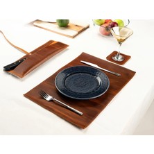 LWA Leather Deri Amerikan Servisleri: El Yapımı Kişiselleştirilmiş Yemek Masası Altlıkları, 6'lı Set  Yuvarlak