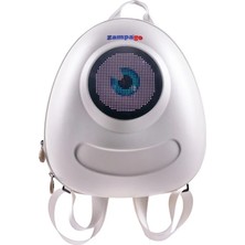 Zampago Big Eye LED Işıklı Çocuk Sırt Çantası-Beyaz