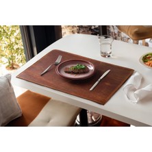 LWA Leather El Yapımı Eskitilmiş Deri Amerikan Servisleri, Rustik Yemek Masası Altlıkları, 6'lı Set Oval