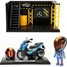 Kaia Life 1:12 Sesli ve Işıklı Bmw Die Cast Çek Bırak Motosiklet ve Tamir Atölyesi Seti