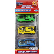 Kaia Life Die Cast Metal 3'lü Yarış Arabaları Yeşil Araçlı