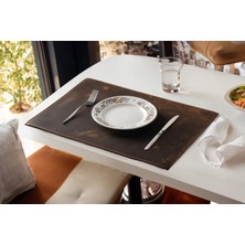 LWA Leather Eskitilmiş Deri Masa Örtüsü, El Yapımı Yemek Masası Örtüleri, Kişiselleştirilmiş Masa Örtüleri 12X16", 6'lı Set