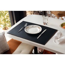 LWA Leather El Yapımı Eskitilmiş Deri Amerikan Servisleri, Rustik Yemek Masası Altlıkları, 6'lı Set Oval