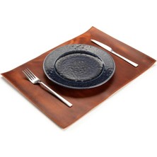 LWA Leather Deri Amerikan Servisleri: El Yapımı Kişiselleştirilmiş Yemek Masası Altlıkları, 6'lı Set Oval